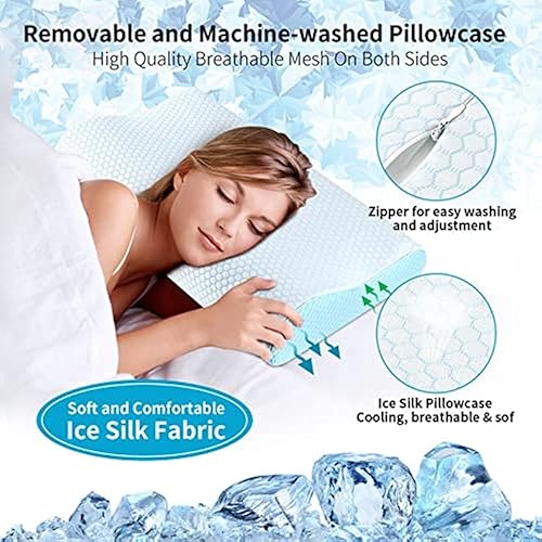 Miniatura 2 de Almohadas de espuma viscoelástica, almohada cervical tamaño Queen para dormir, almohada cervical ergonómica para dormir lateral, espalda, estómago,