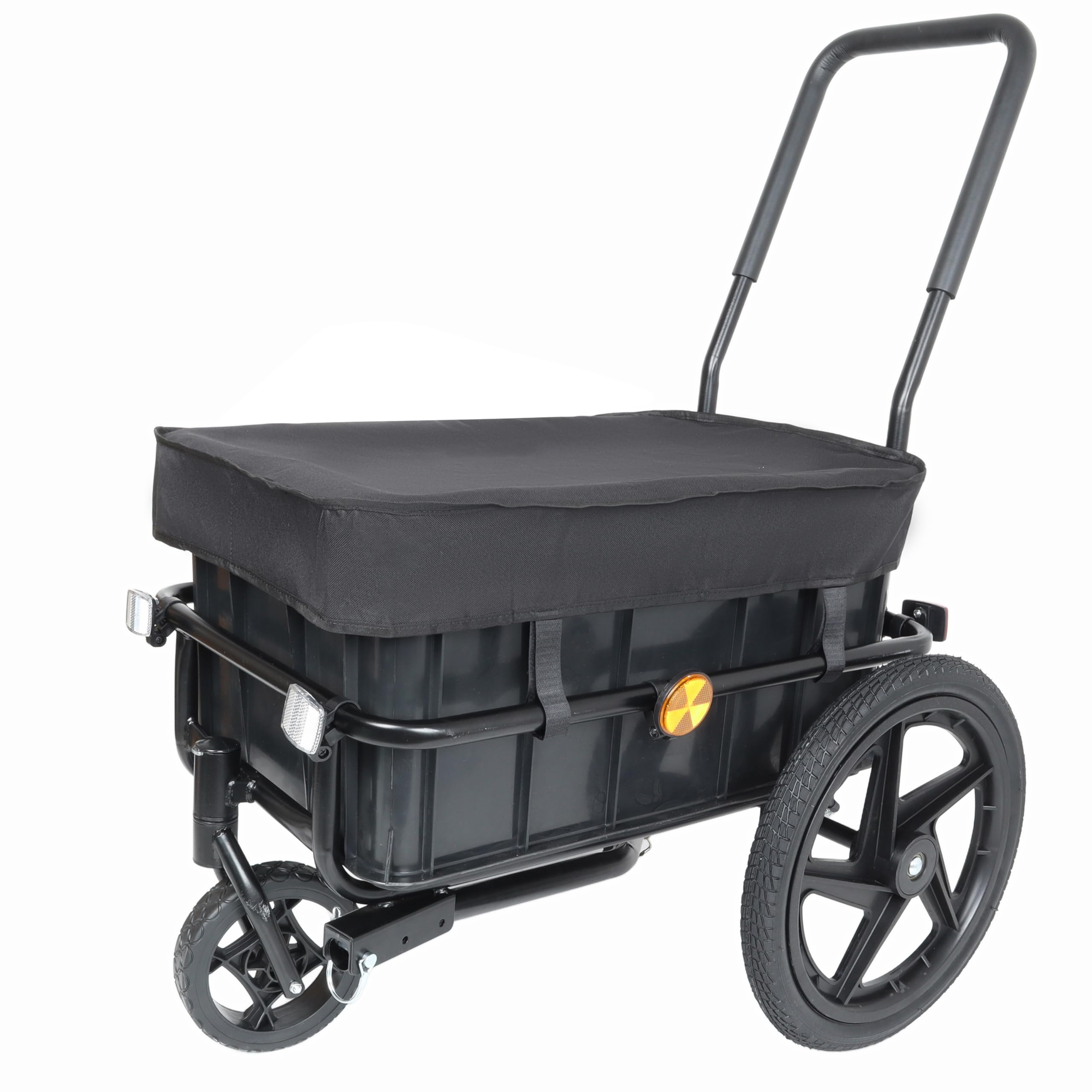 Remolque de carga para bicicleta, remolque de bicicleta, capacidad de carga de 88/110 libras, carrito de bicicleta resistente, almacenamiento compacto plegable para camping, comestibles, artículos