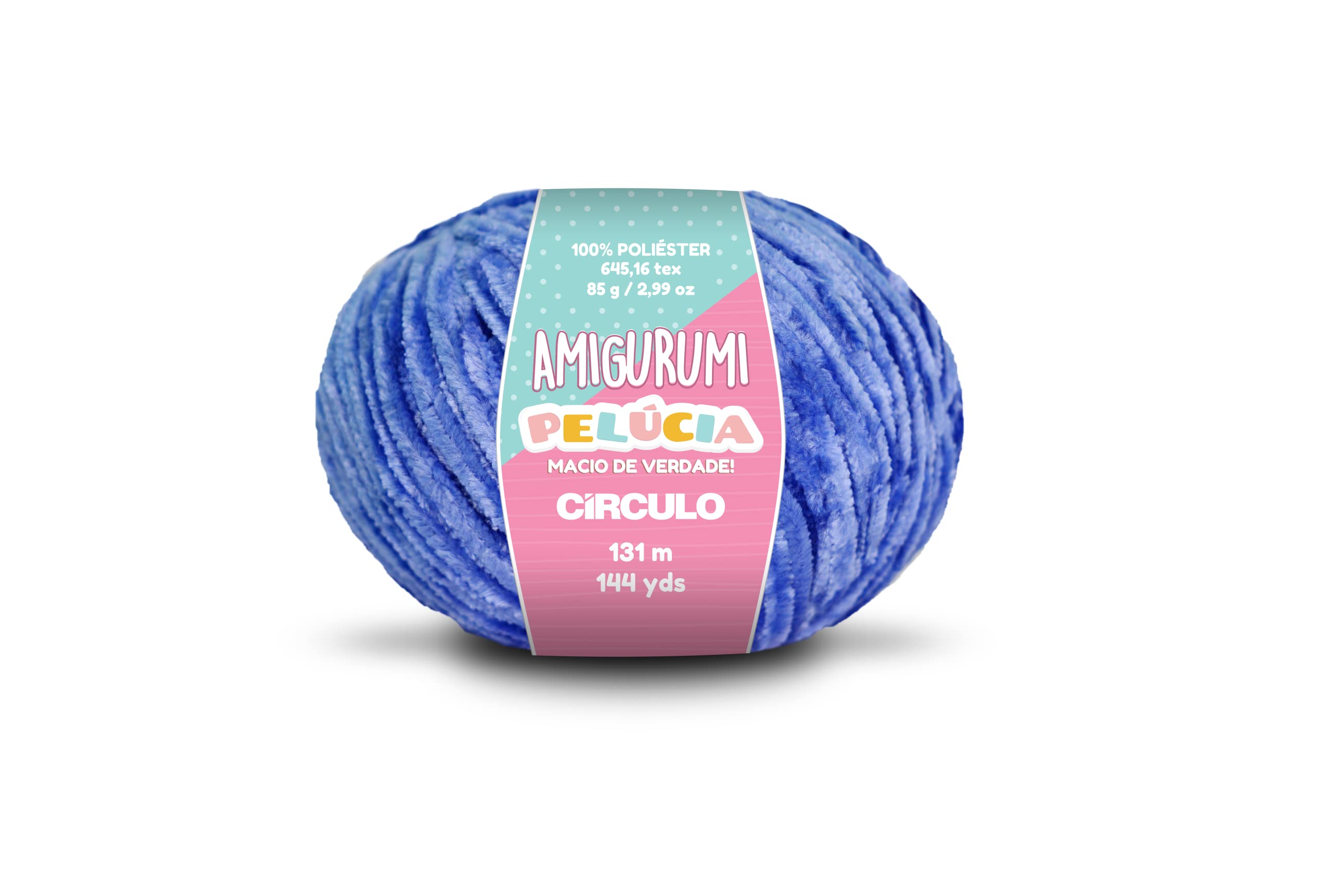 Circulo - Amigurumi Pelucia Yarn, Special Velvet Chenille Yarn for Amigurumi and Blanket, 144 yds, Worsted (2829 - Ball Blue)