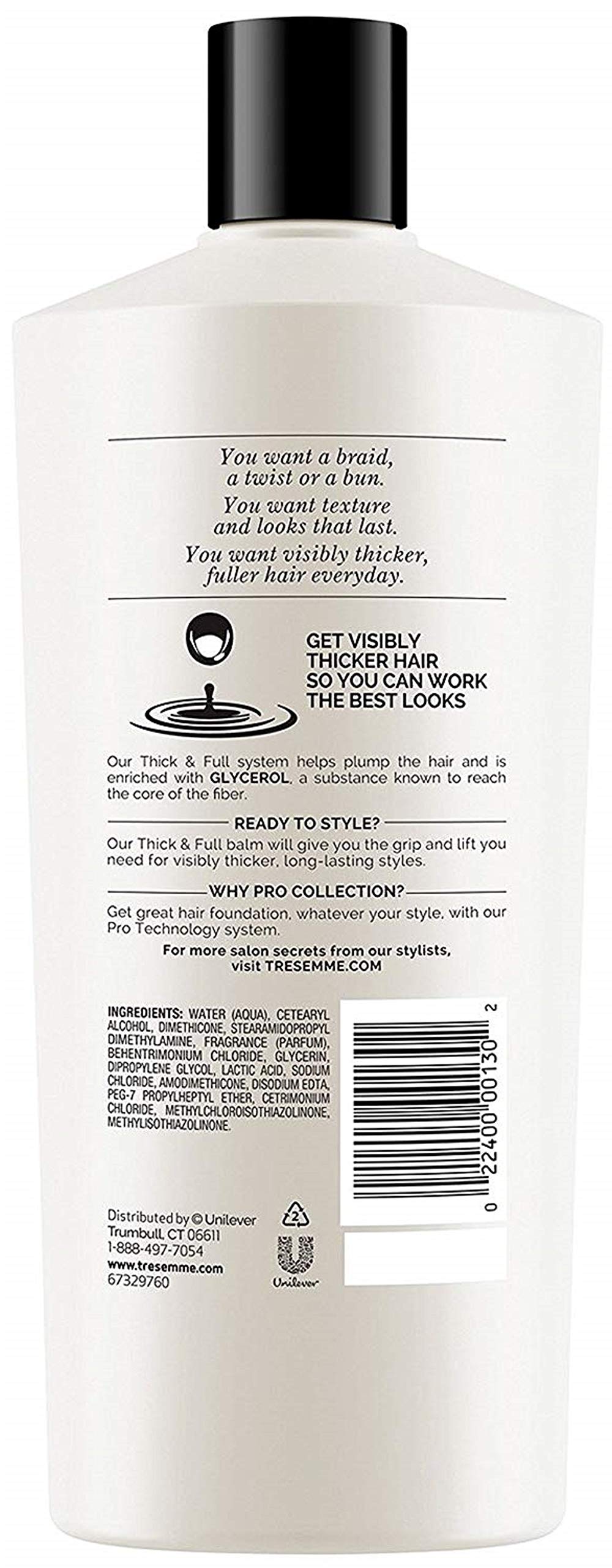 Tresemme Pro Collection Conditioner - Thick & Full - With Glycerol - 22 Fl Oz Pack of 3 product thumbnail 5