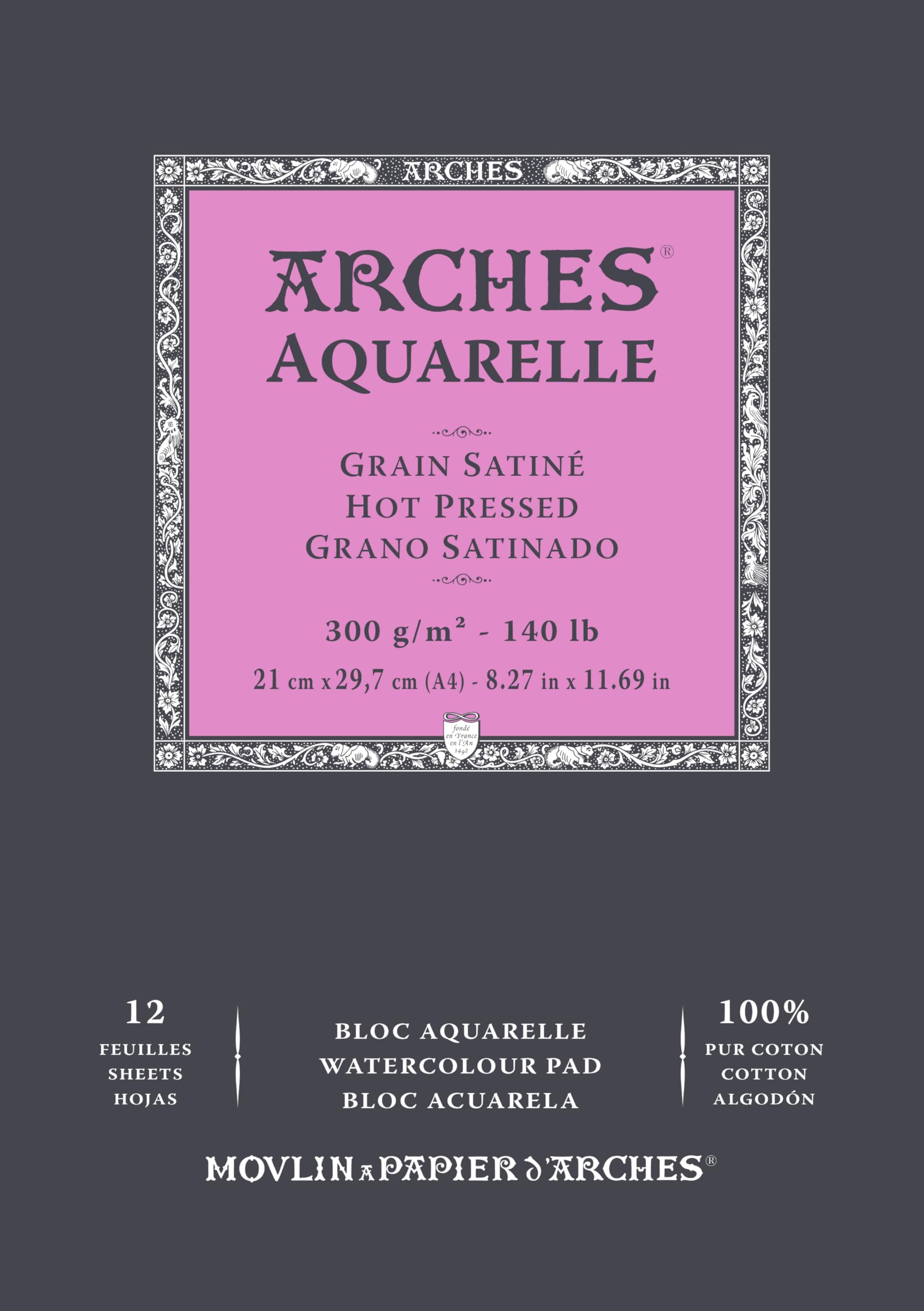Aquarelle - Bloc 12 feuilles 21x297 collé petit côté - 300g Aquarelle - Bloc 12 feuilles 21x297 collé petit côté - 300g