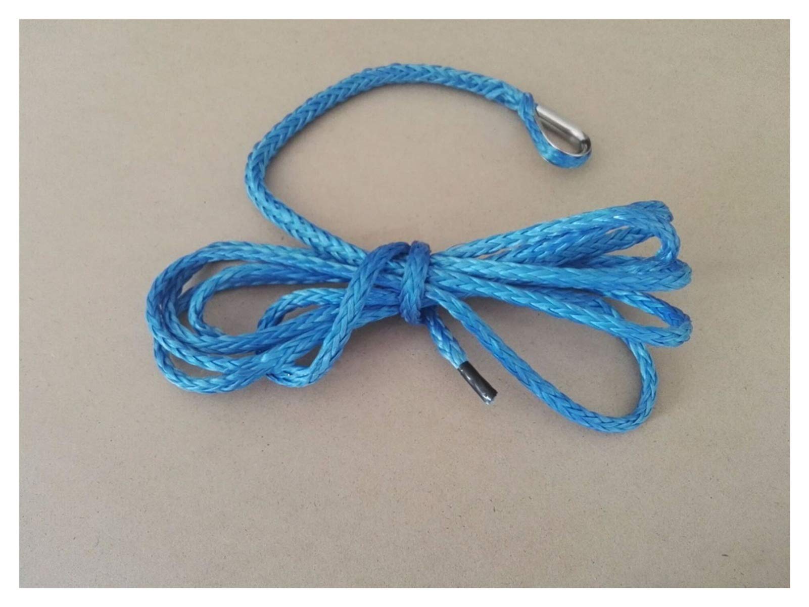 Xzxxzsz One Color Winch Rope, Blue 1/4"*10Ft Atv Synthetic Plow Lift Rope,Off Road, Snow,Winch