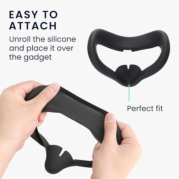 kwmobile Cover Facciale Silicone per Occhiali VR Compatibile con Meta Quest 2 Face Mask Face Mask VR Glasses - Custodia Protettiva VR - nero - 4
