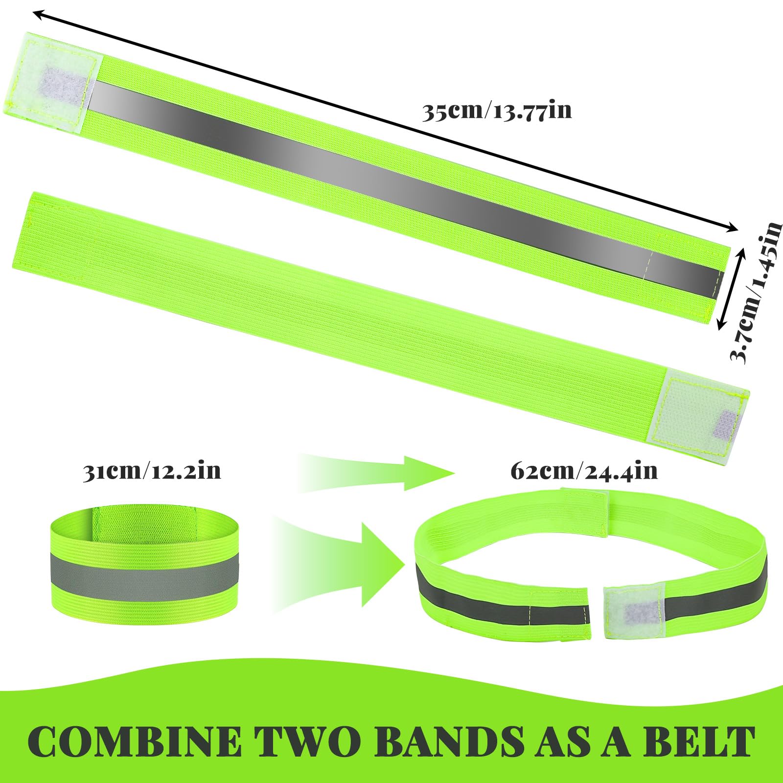 Reflektierende Bänder für Handgelenk, Arm, hohe Sichtbarkeit, reflektierende Laufausrüstung, Sicherheits-Reflektorband, Bänder für nächtliche Spaziergänge, Laufen, 60 Stück