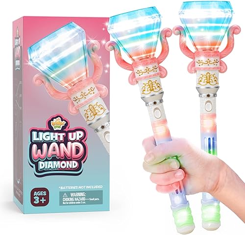 IPIDIPI TOYS Varitas mágicas giratorias iluminadas para niños, paquete de 2, varita mágica de hadas de juego de simulación, rellenos de calcetines
