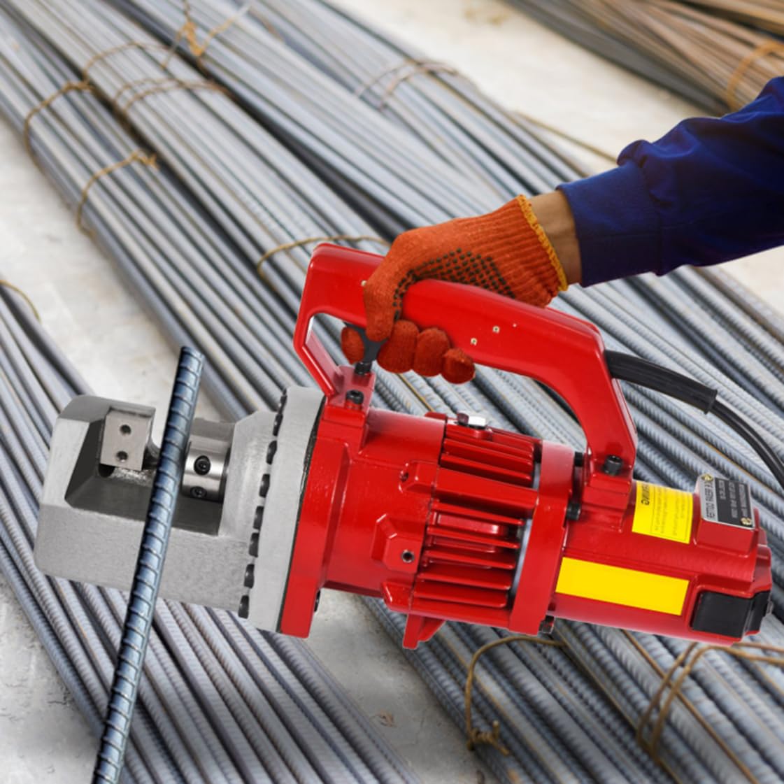 Cortadora de Varillas de Refuerzo hidráulica eléctrica, Corta Varillas de Refuerzo de hasta 3/4 de Pulgada (4-20 mm) en 3,5 Segundos, con Caja de Transporte, Corte rápido y fácil