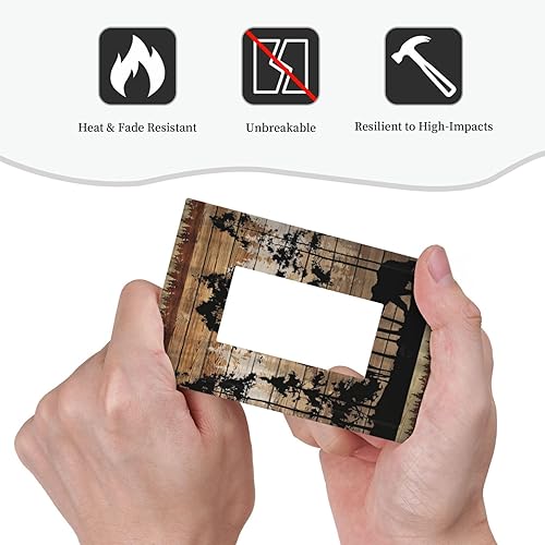 Vista 94 de Cubiertas decorativas de salida de estrella de mar playera, tablero de madera azul de concha de mar de 1 banda, decoración individual GFCI, placa