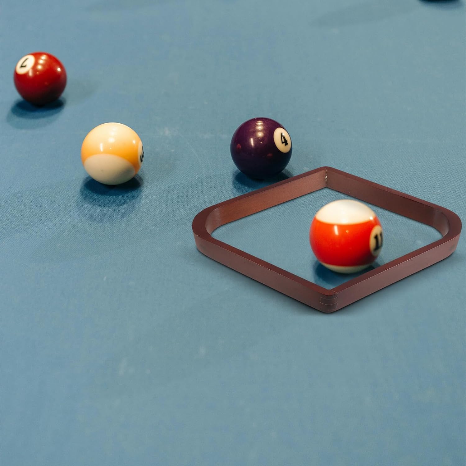 Billiard Ball Rack Triangle Wooden Frame Brown Pool Table Ball Storage Rack Billiard Accessories for Game Room Use