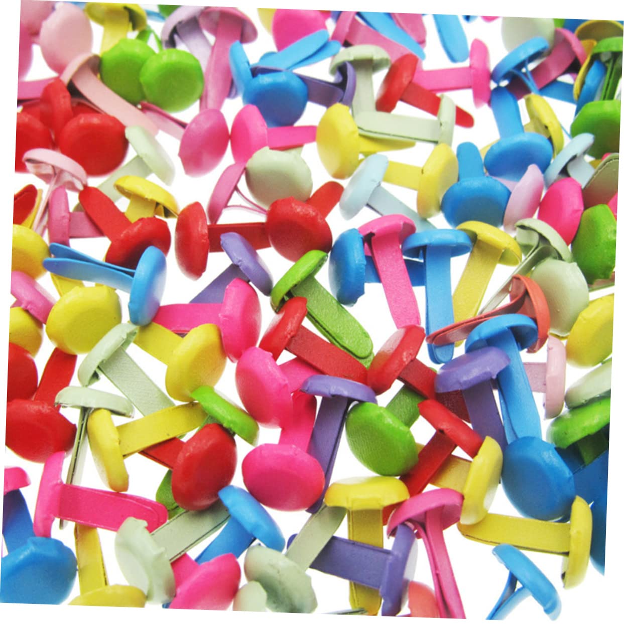 Veemoon Nails 100pcs Round Double Nails Metal Claw Craft Fasteners for Children's Handmade Projects