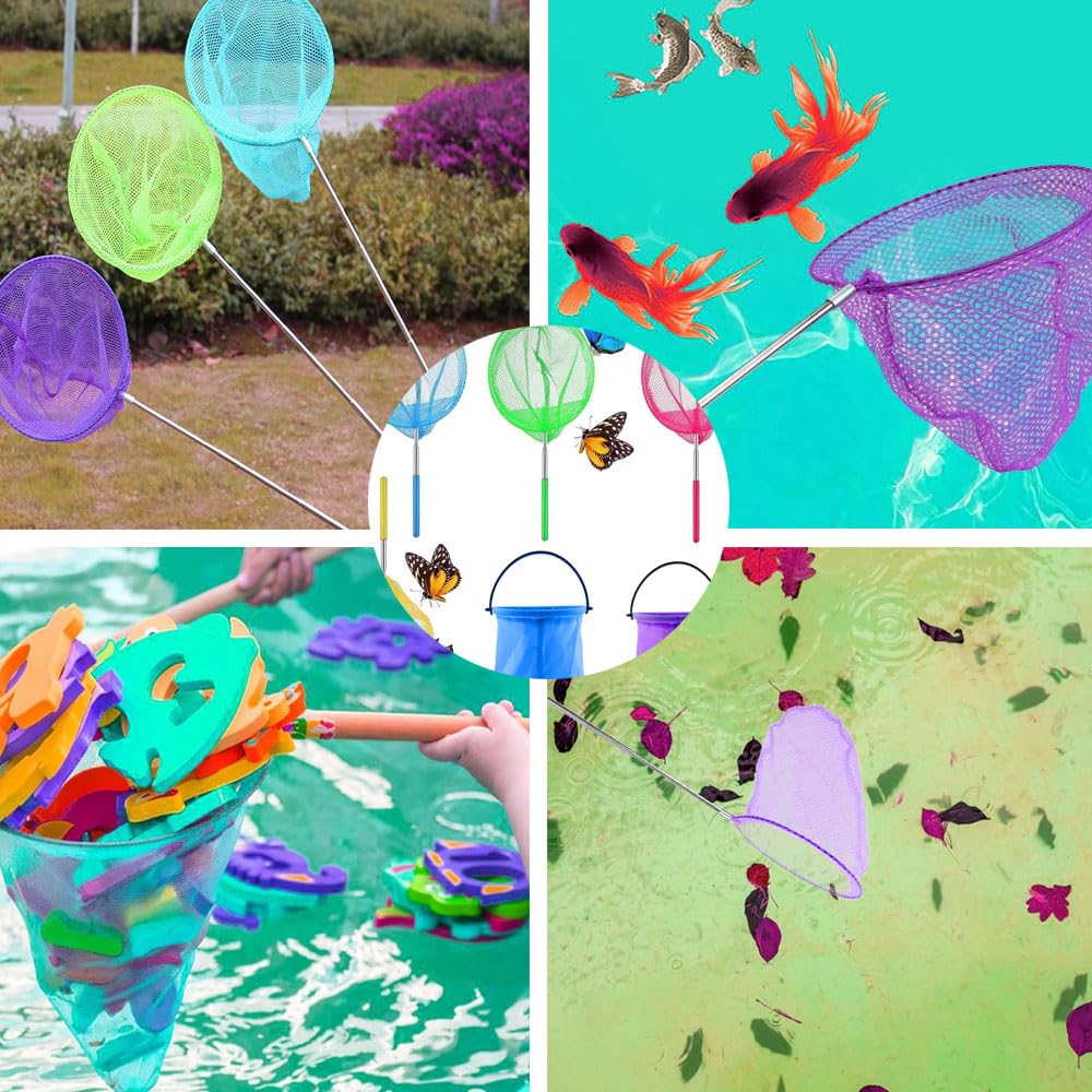 KAHEIGN 3 Piezas Redes de Pesca para Niños, 95CM Red Telescópica para Mariposas Red para Hojas de Piscina Extensible de 68CM a 95CM - para Niños Atrapar Insectos Mariposas Peces Pájaros (3 KAHEIGN 3 Piezas Redes de Pesca para Niños, 95CM Red Telescópica para Mariposas Red para Hojas de Piscina Extensible de 68CM a 95CM - para Niños Atrapar Insectos Mariposas Peces Pájaros (3