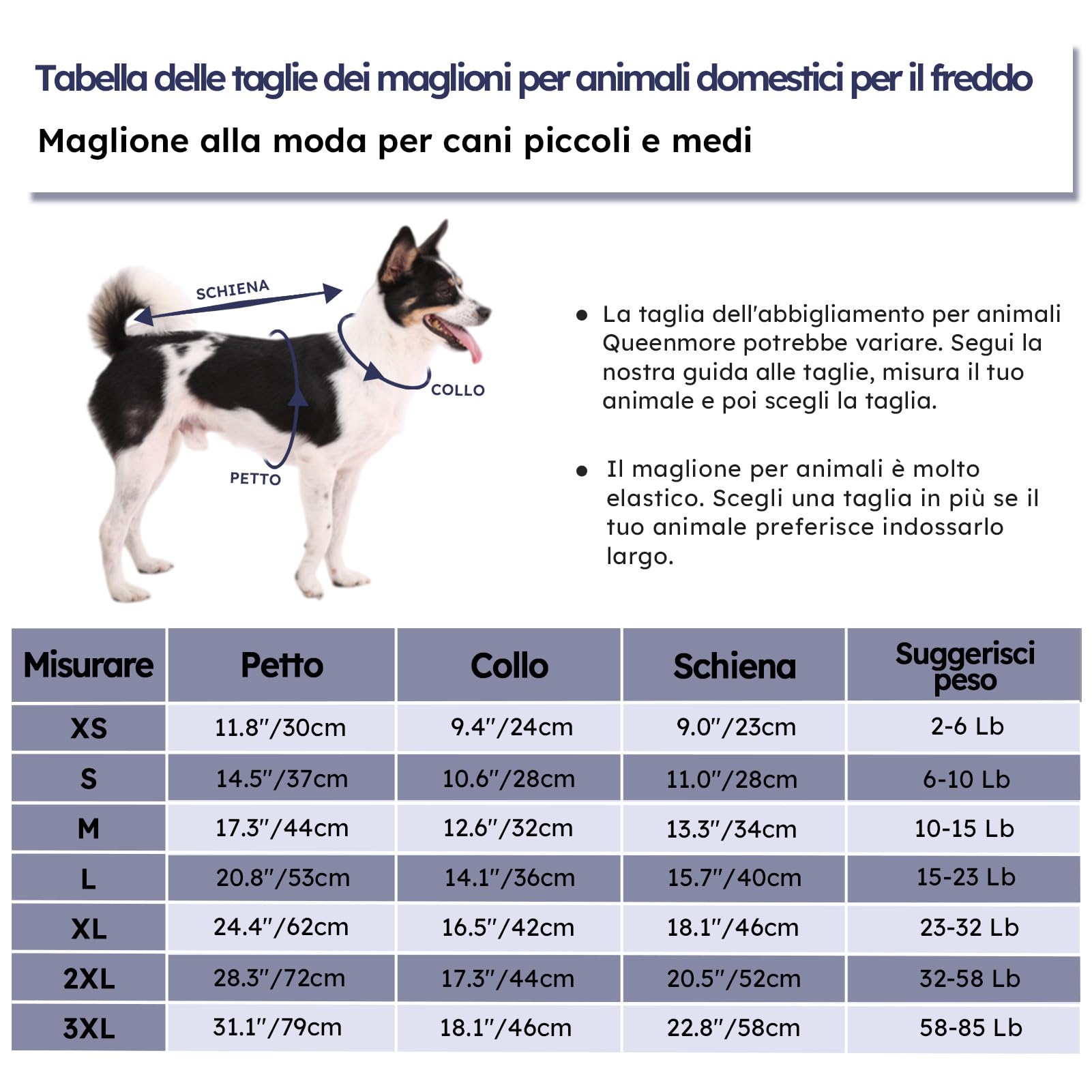 Queenmore Maglioncino Cane Taglia Piccola, Maglione Bassotto Caldo, Felpa A Collo Alto Ritorto, Vestiti Per Cani Gatti, Elastico Per Bulldog Francese Barboncino Chihuahua, Blu Scuro, S
