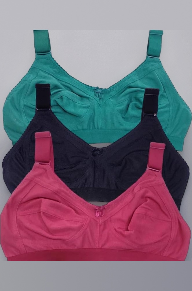 Women's Cotton Full Coverage Non-Padded Wirefree T-Shirt Bra Combo