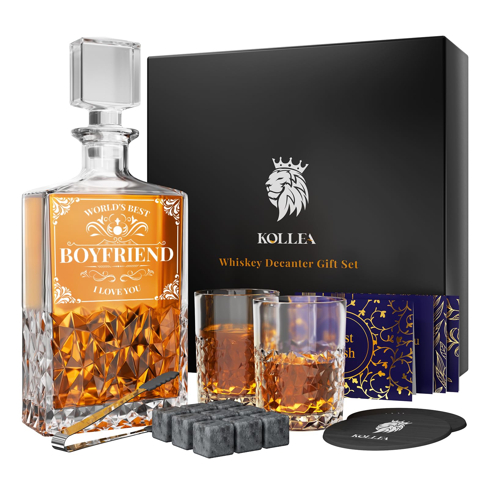 Gifts For Boyfriend Men Kollea Whiskey Decanter Set With Glasses