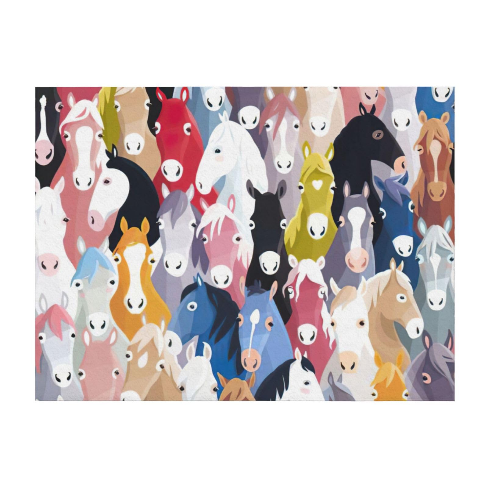 Couverture de lit en microfibre EdWal douce et respirante chevaux