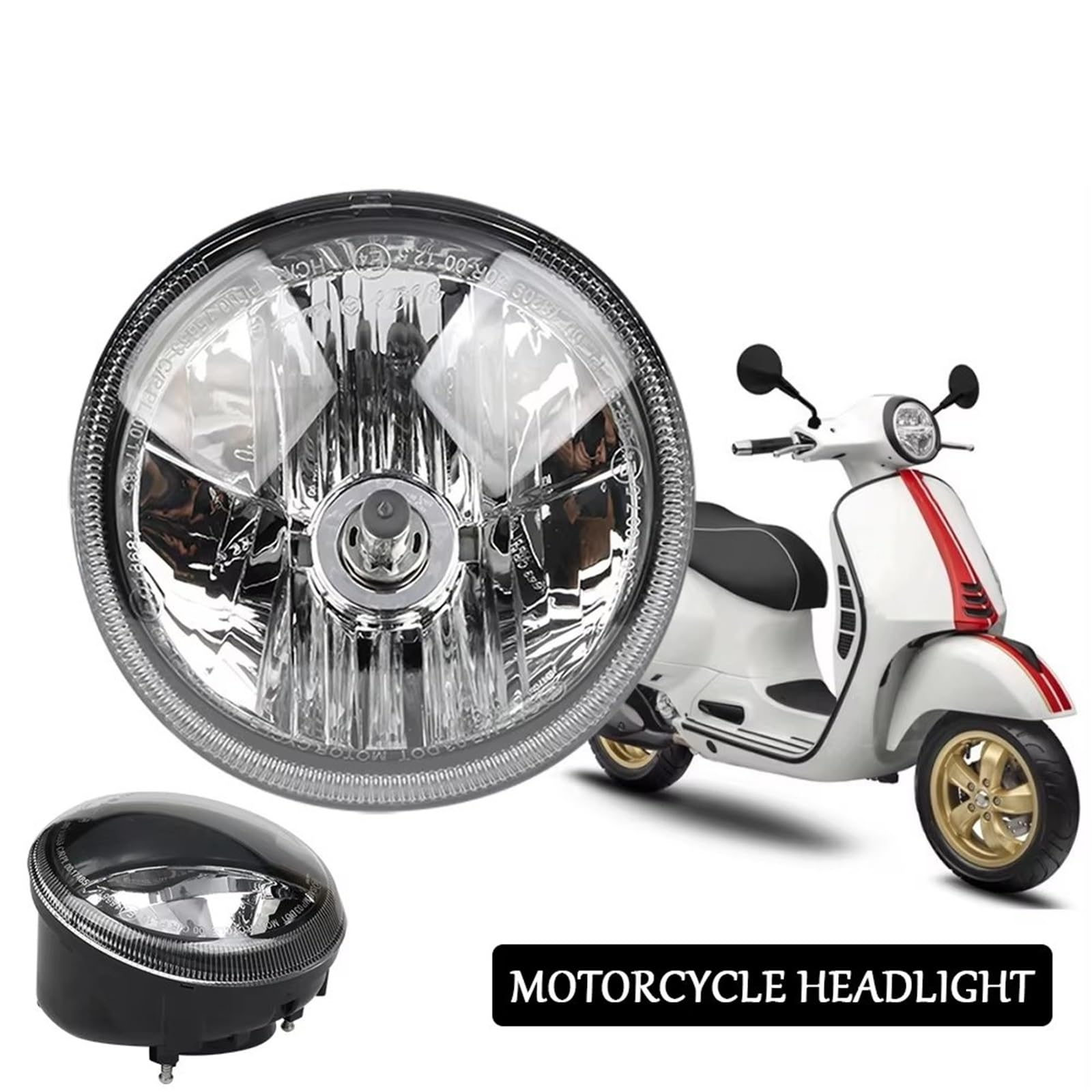 Faro Anteriore per Moto per Vespa per GTS300 per GTS250 GT 125 200 Moto Faro Kit di Montaggio Luce Frontale Testa Parte 58265R, 641080