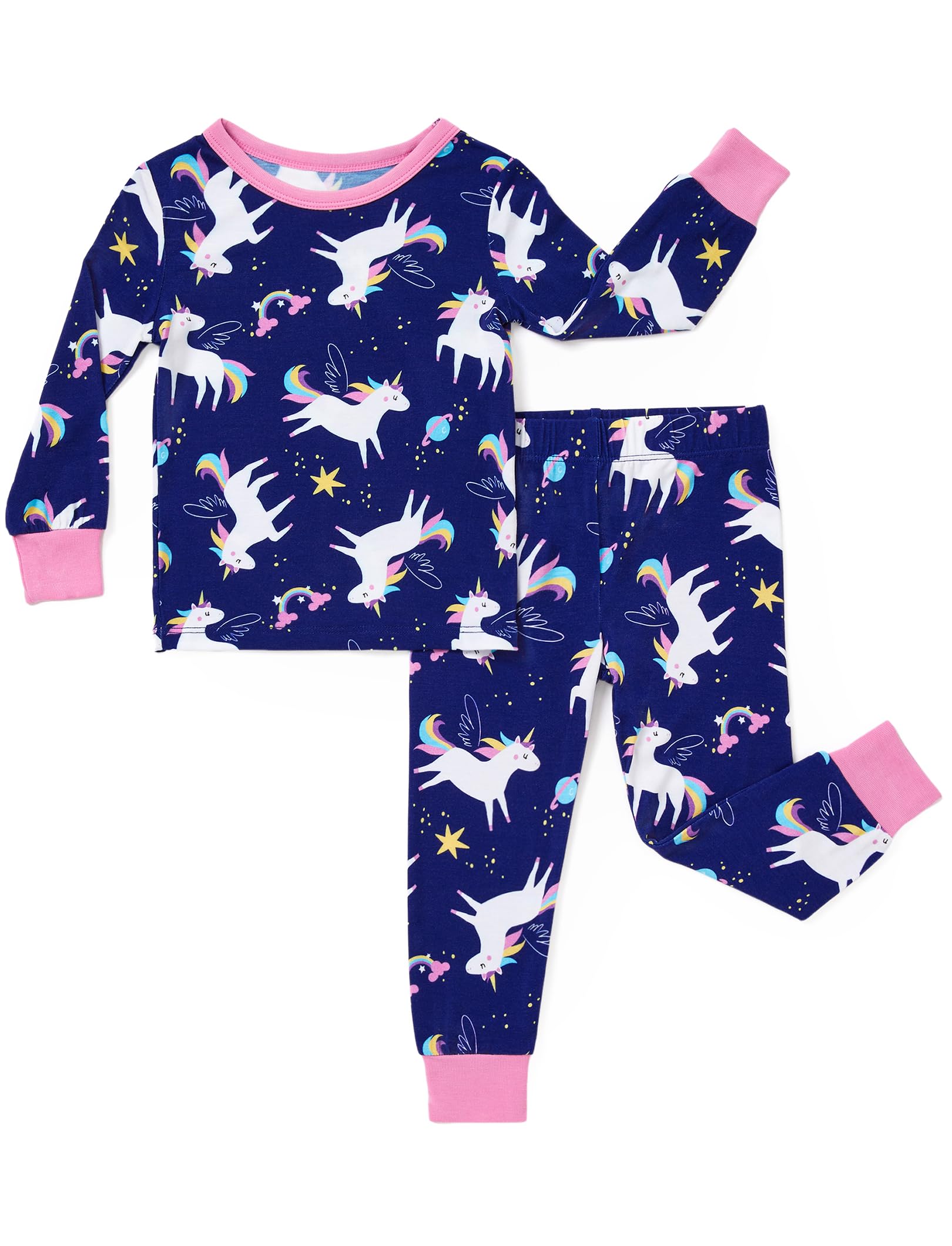 PATPAT Bamboo Viscose Pajama Sets for Toddler Boys &amp; Girls Baby Kids, Ultra-soft Snug fit Pjs Sleepers for Birthday Holiday