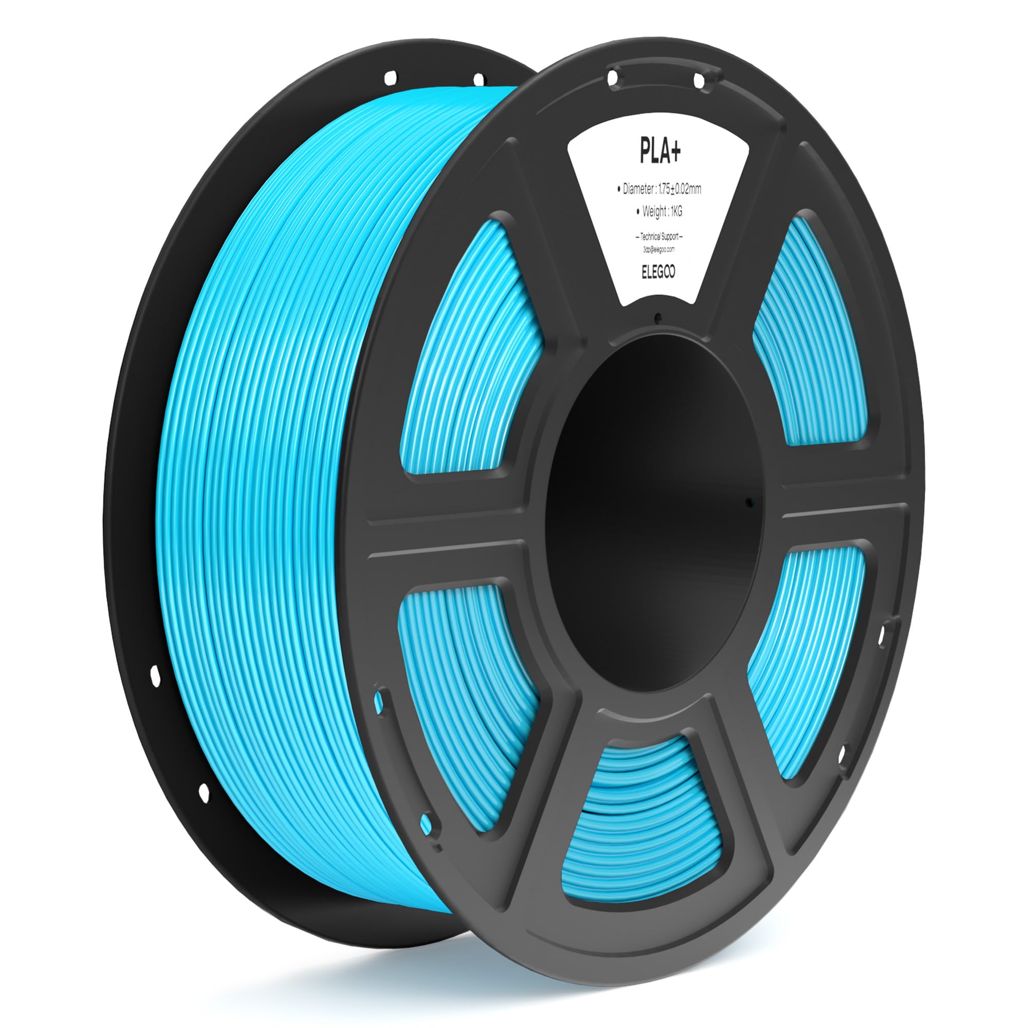 ELEGOO PLA+ Filamento 1,75mm Azzurro 1KG, PLA Plus ad Alta Resistenza per Stampanti 3D, Precisione Dimensionale +/- 0,02mm, Bobina da 1kg (2,2lbs) Compatibile con la Maggior Parte delle Stampante 3D