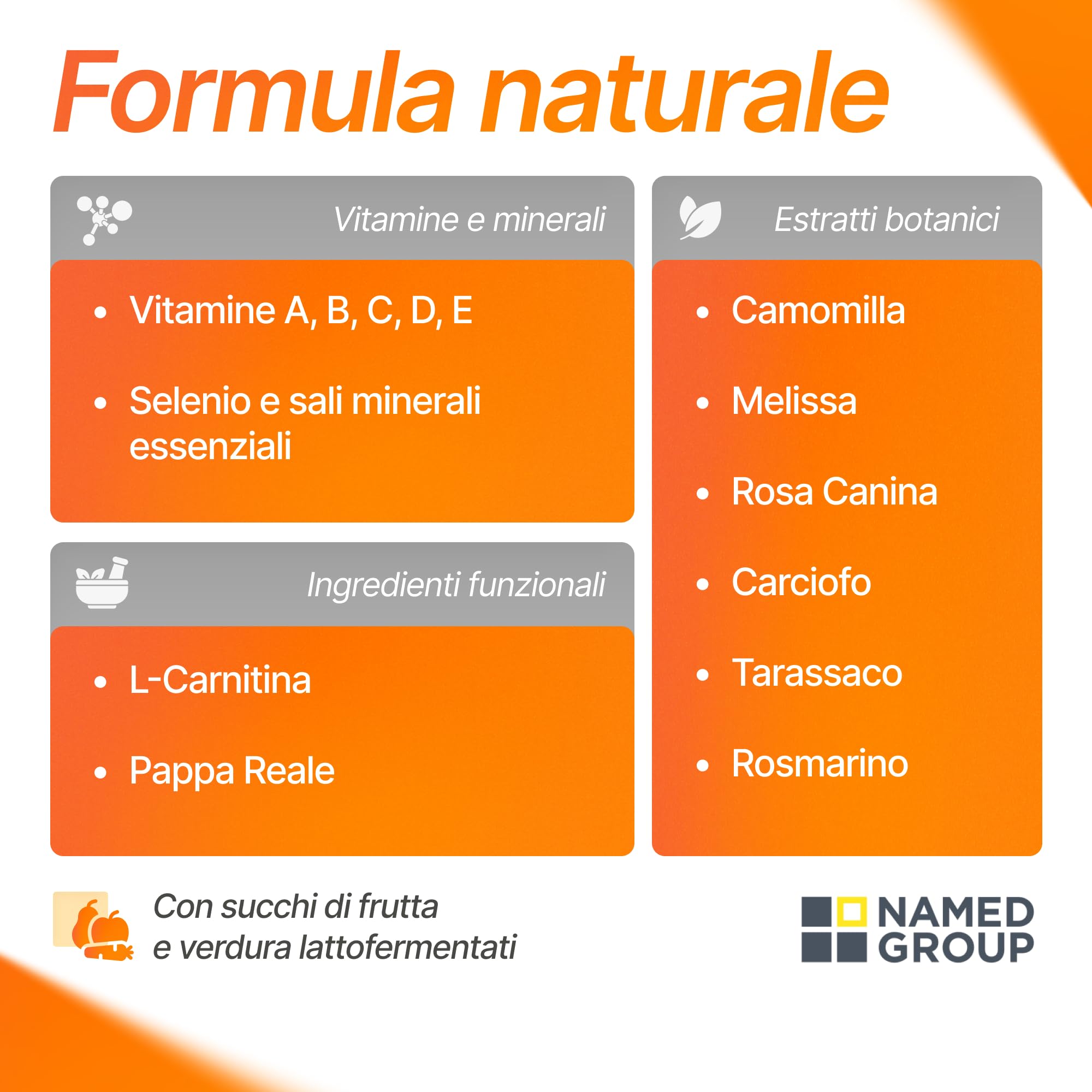 NAMED Vibracell Integratore Multivitaminico Completo Naturale | Con Vitamine, Sali Minerali, L-Carnitina e Pappa Reale | Integratori Energia e Vitalità per Adulti e Bambini | 450 ml (150 ml + 300ml)