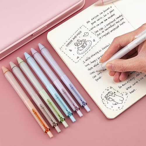 Miniatura 3 de WRITECH Bolígrafos retráctiles de tinta de gel tinta negra de 0.028in, juego de bolígrafos de punta media, punta extra suave, sin manchas,