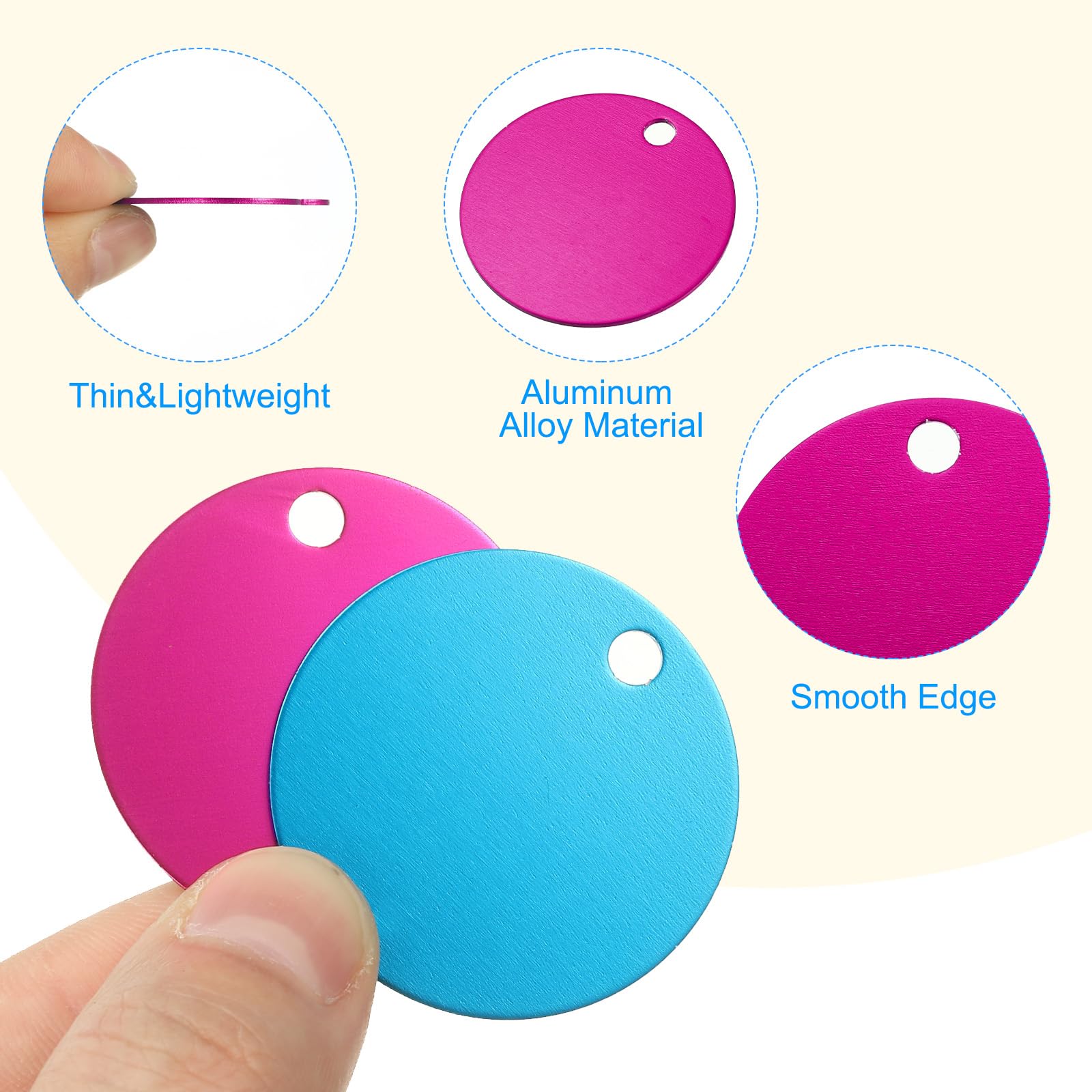 PATIKIL Aluminum Blank Tags 1.4 Inch - Image 4