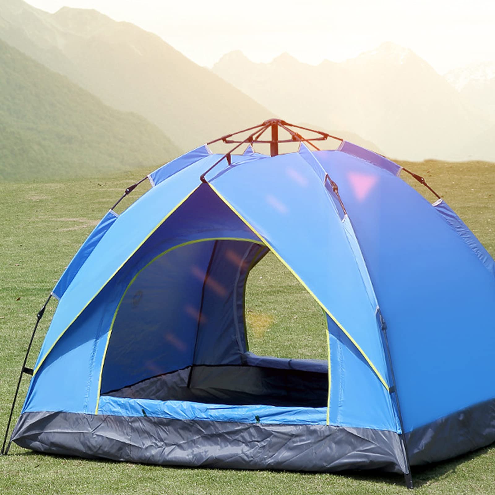 Tente Pop-up 3 Personnes – Ultralégère, Imperméable Et Coupe-vent, Avec Bâche Amovible – Pour Camping, Plage Et Rando