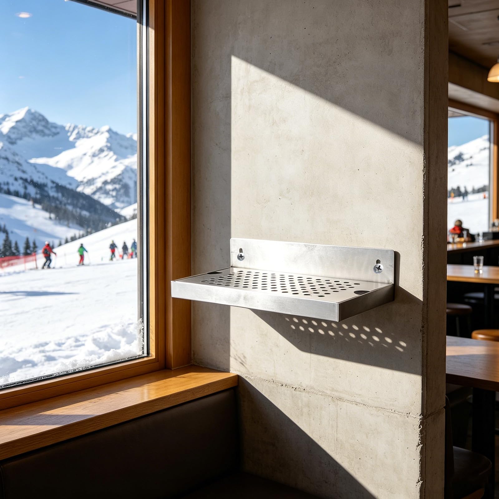 Operitacx Bandeja de Goteo para Cerveza - Bandeja de Goteo de Acero Inoxidable con Drenaje - Superficie Altamente Pulida - Torre de Grifo de Cerveza de Montaje en Pared, reemplazo para dispensador de
