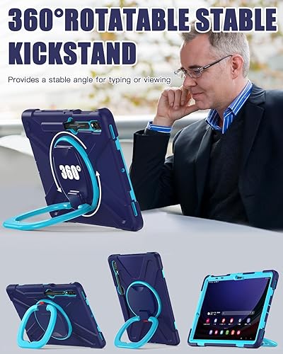 Miniatura 3 de BRAECN Funda para Samsung Galaxy Tab S9 FE+S9 Plus de 12.4 pulgadas 2023, funda de silicona resistente con soporte para S Pen y protector de