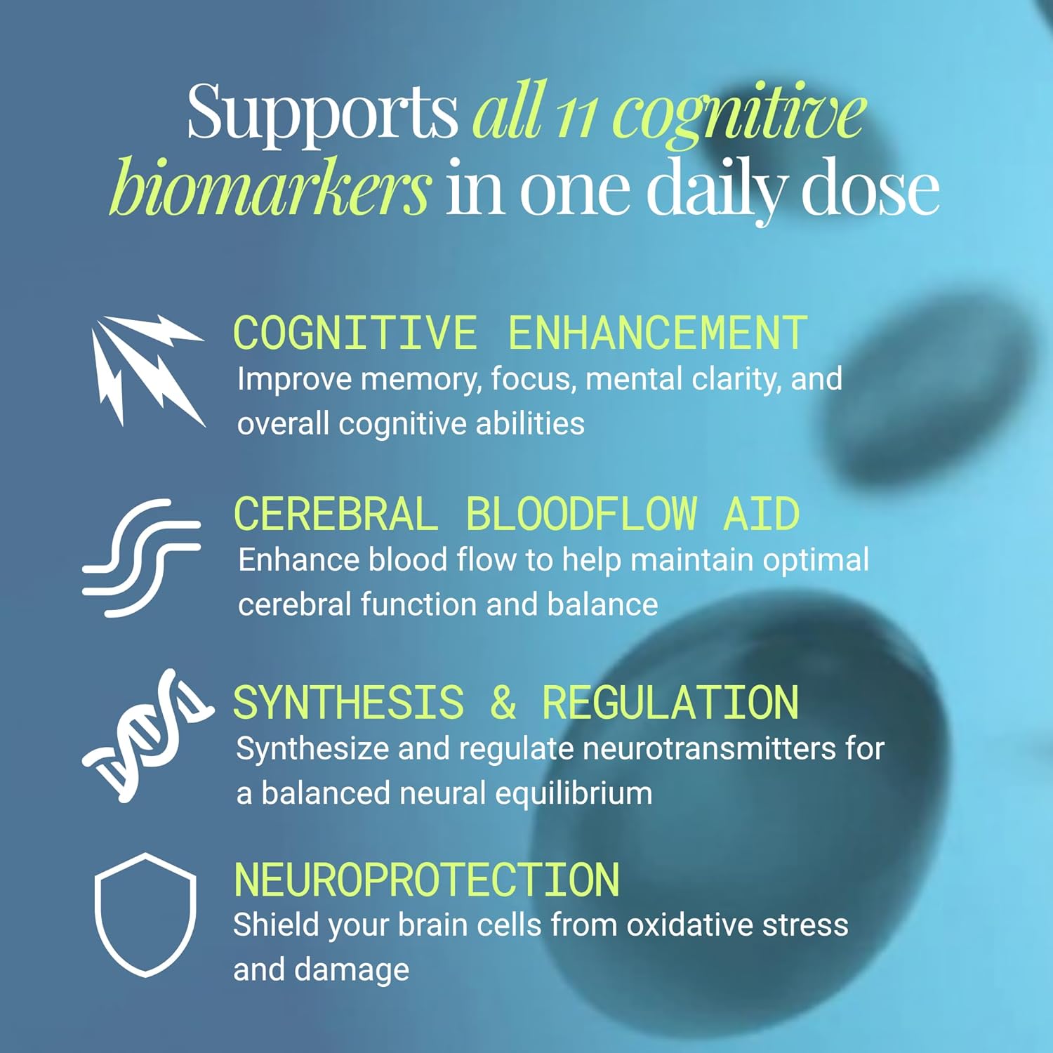 Essential Brain Health Supplements Nootropic for Memory and Focus – for Adults with NanoCap® Technology, Phosphatidylserine, Bacopa, Ginkgo Biloba, Omega 3, B6, B12, 60 Softgels by Greedy® Nutrition