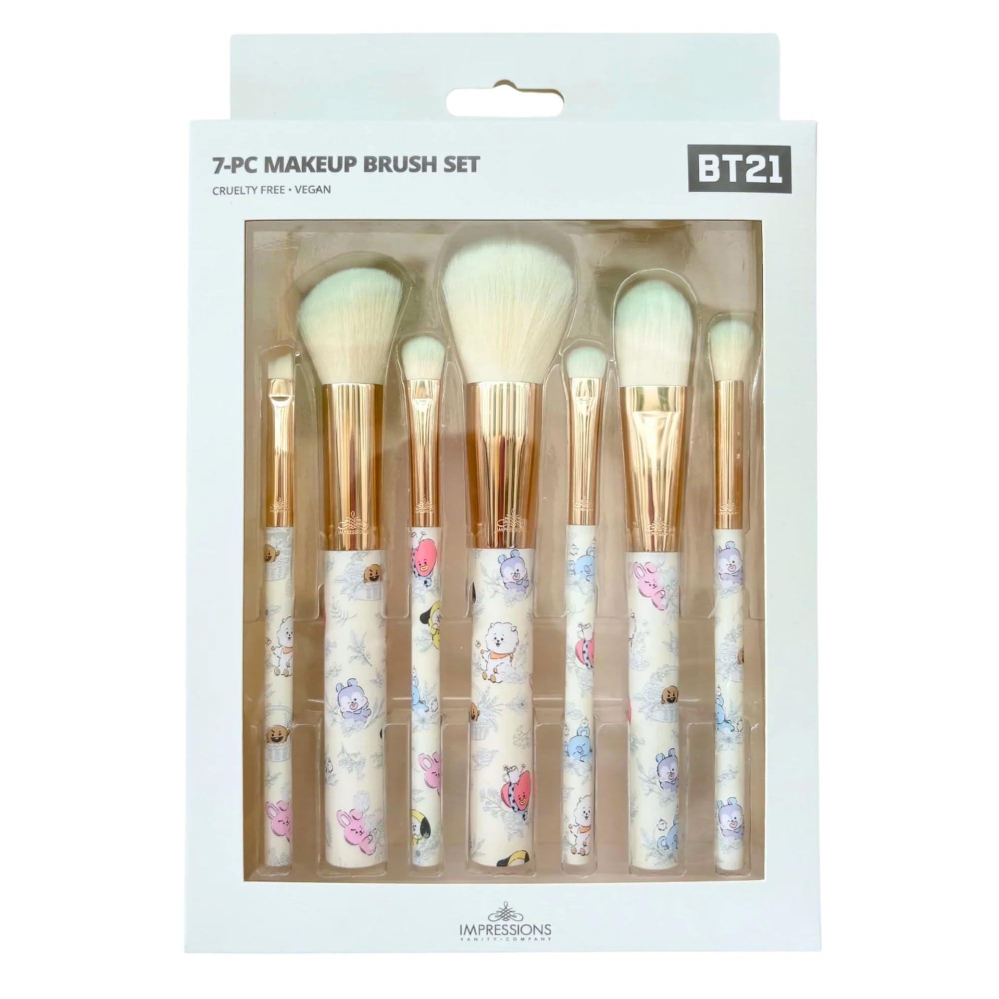Impressions Vanity with BT21 7 PC Makeup Brush Set with Super Soft