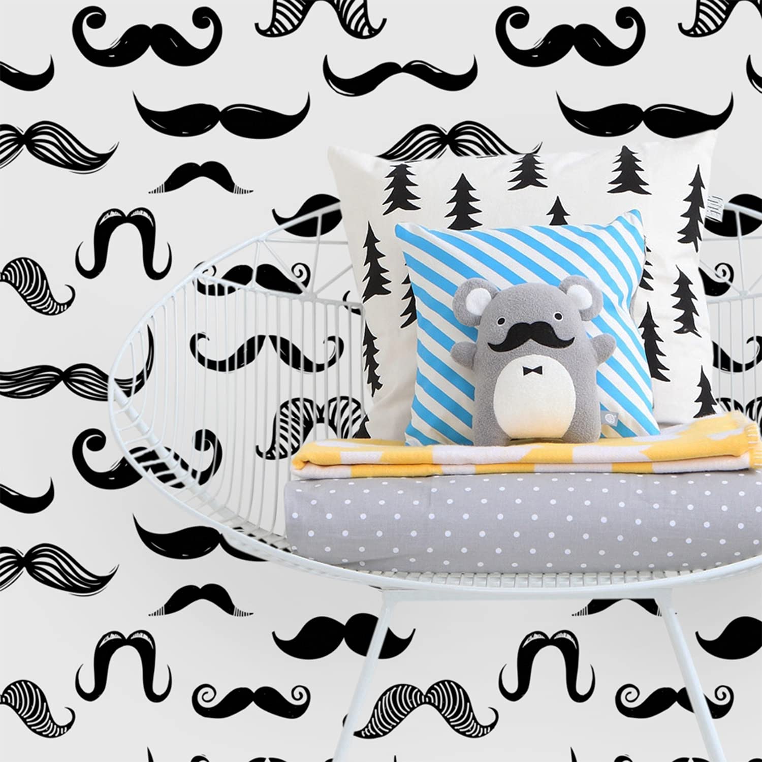 Papier peint intissé Moustache Coloray - Rénovation facile de vos meubles et grands murs