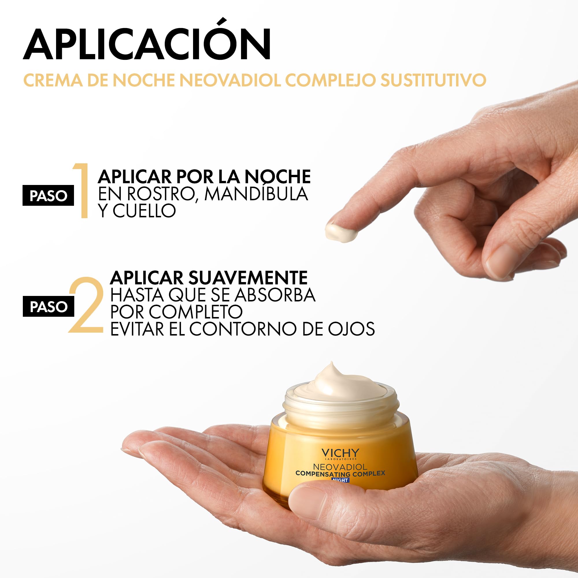 Vichy Crema de Noche para la Menopausia, Redensificante y Revitalizante, Enriquecida con Agua Volcánica de Vichy y Proxylane, Para Todo Tipo de Piel, Neovadiol, 50 ml