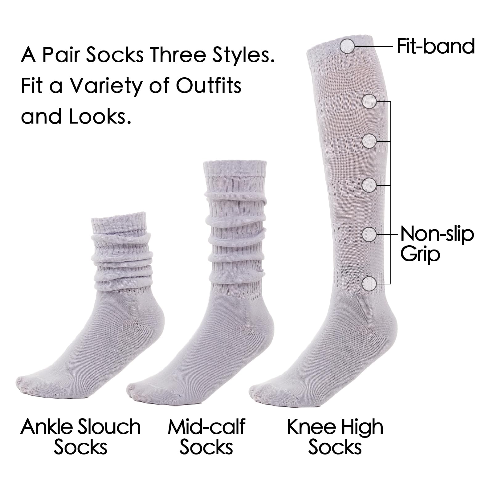 Calcetines a rayas hasta la rodilla para mujer, 4 pares, negro+azul+blanco+rosa, talla única
