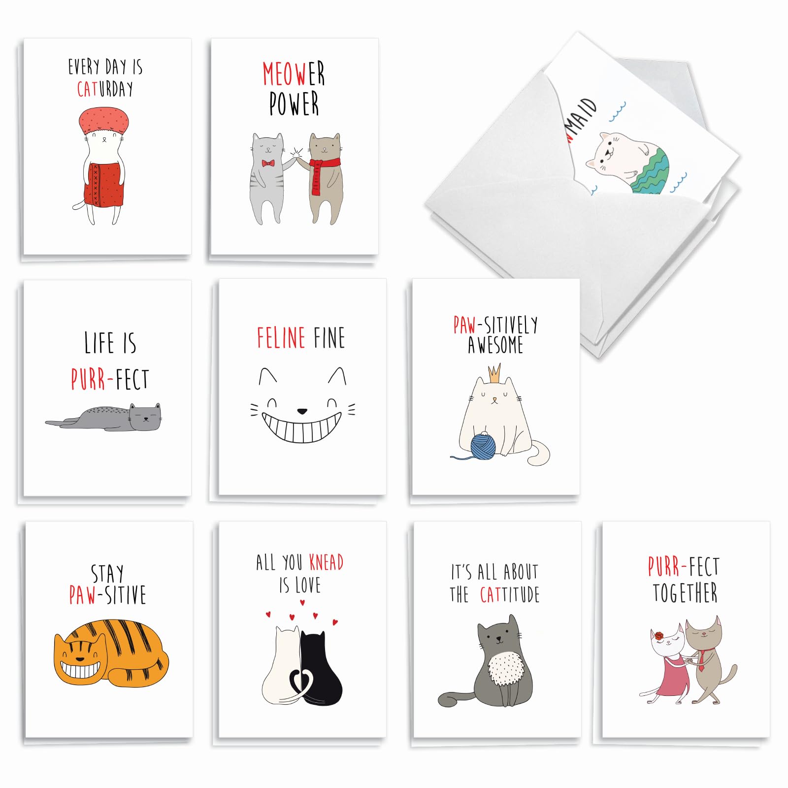 Best Card Co 20 Mini Assorted Notecards Got Your Tongue AM7183OCB-B2x10-NB