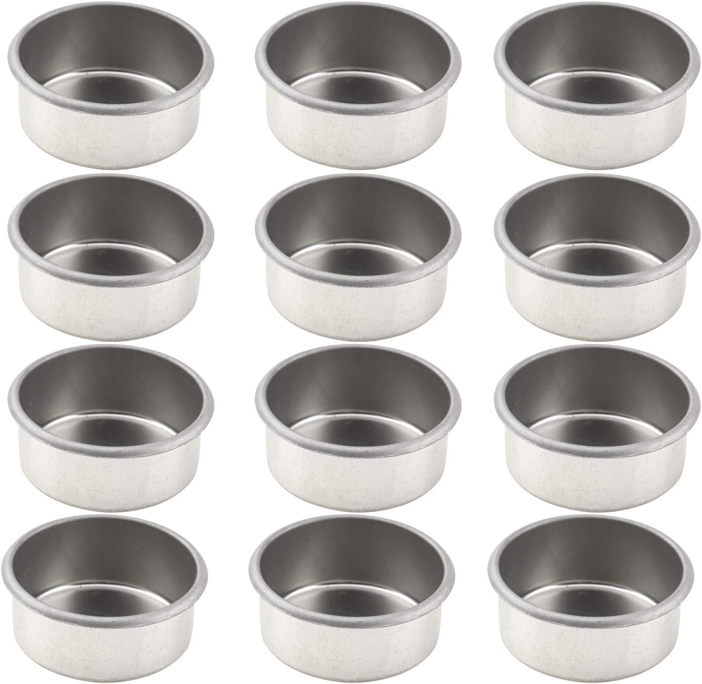 12Pcs Reusable Candle Tin Cups Empty Candle Case Tea Light Case Containers for Homemade Tealights Candle Holding Silver #4.2x1.9cm