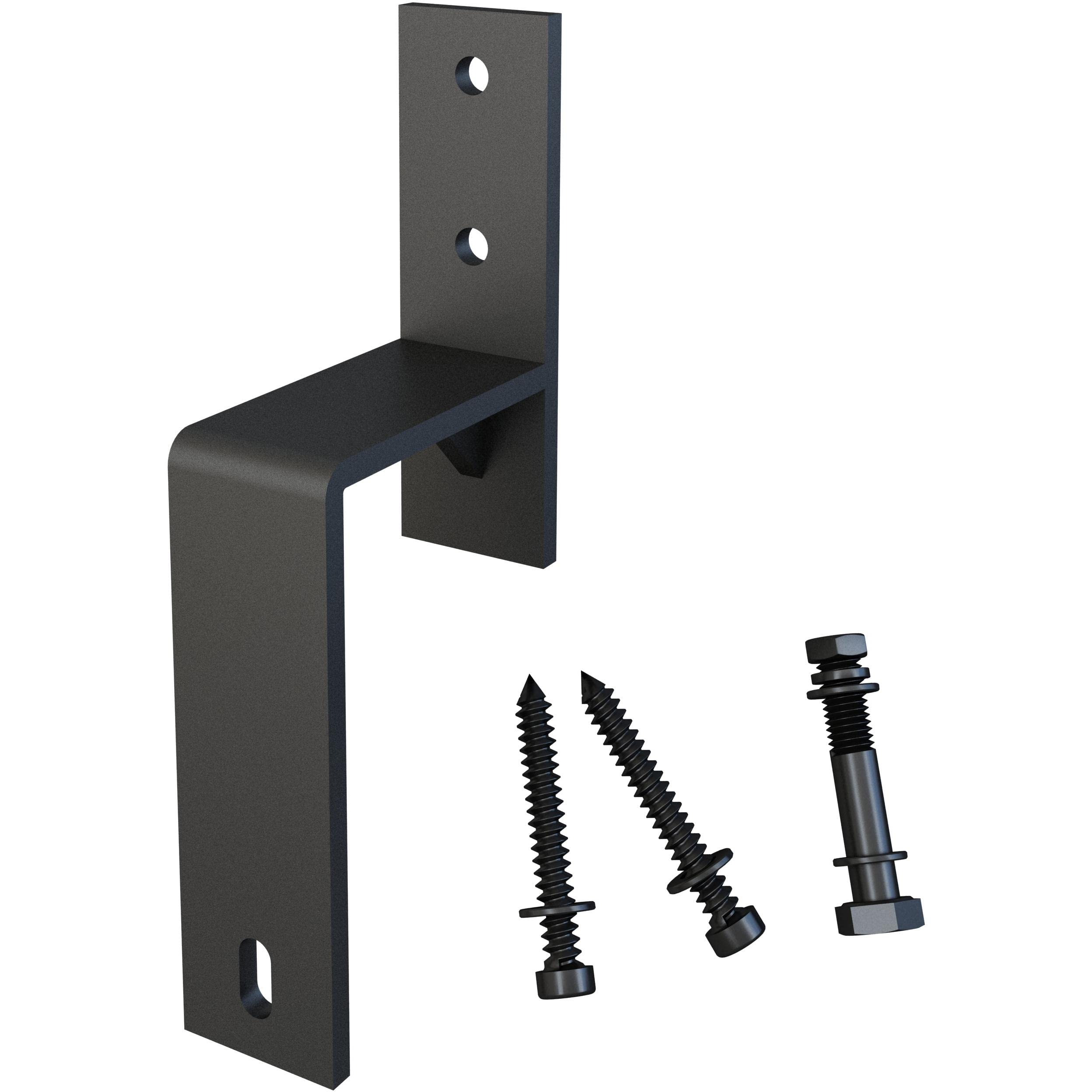 Bypass Bracket for Flat Sliding Door Tracks, Matte Black by Stone Harbor Hardware