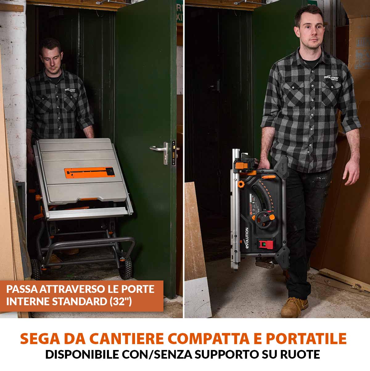 Evolution Power Tools R255TBL+ Sega Da Banco (La Prossima Generazione Rage 5-S) Lama Da Taglio Multimateriale Inclusa Taglia Legno Metallo Plastica, Smusso A 45°, Angolo Obliquo +/- 60°, 1800w