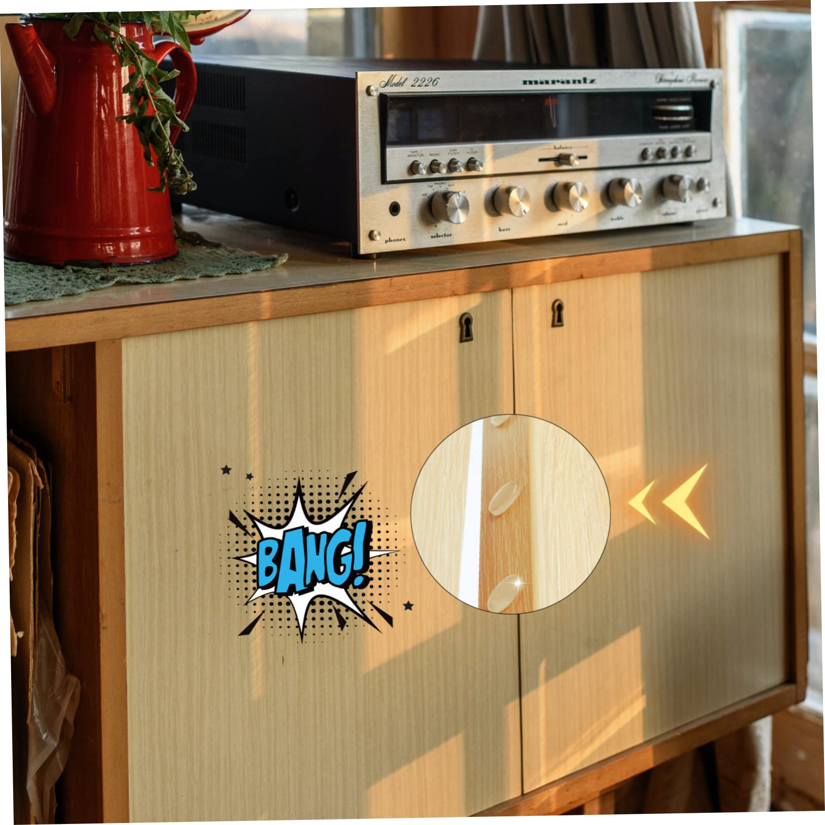 PRETYZOOM 1Set Door Cushions Self Adhesive Cabinet Bumpers for Sound Dampening and Surface Protection Scratch Pads for Cabinets and Furniture