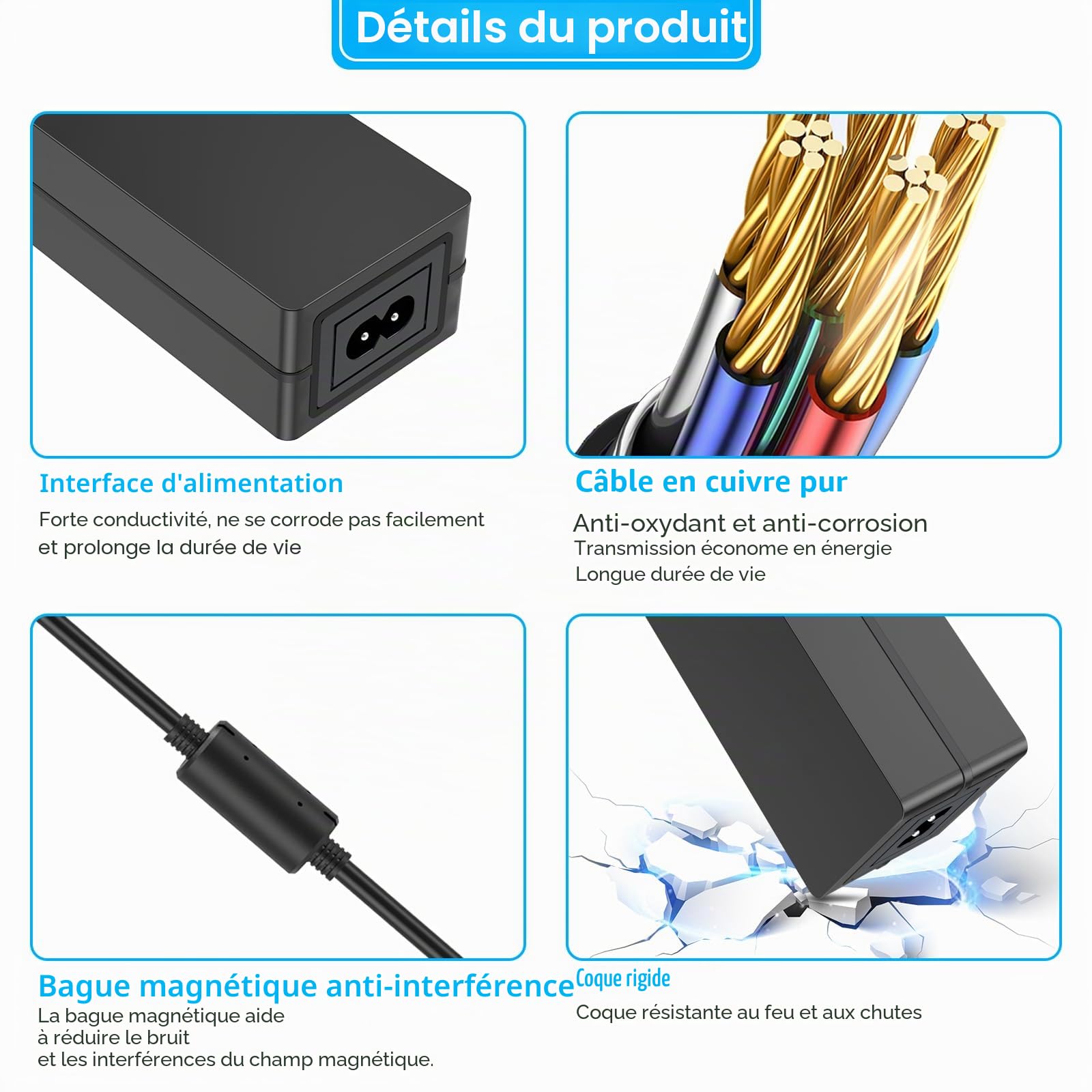 Kit Adaptateur d'alimentation avec Batterie factice NP-FZ100 pour Sony FX3, A7S III, A7 IV, A7 III, A7R III, A7R IV, A7R V, A7C II, A7CR, A1, A9, A9 II, A6600, A6700, FX30, ZV-E1, ZV-E10 II