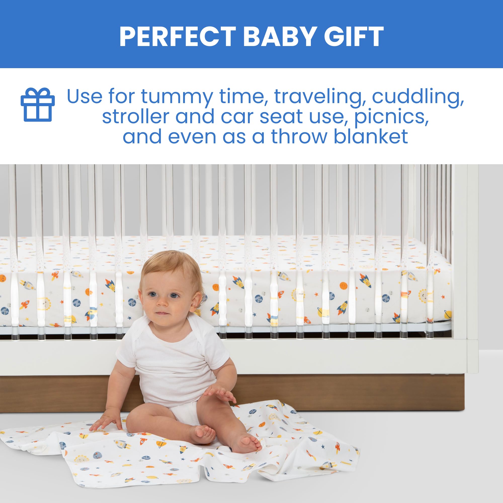 Delta Children Baby Blankets - Space Exploration Pack of 4 -6 Delta Children Baby Blankets - Space Exploration Pack of 4 -6