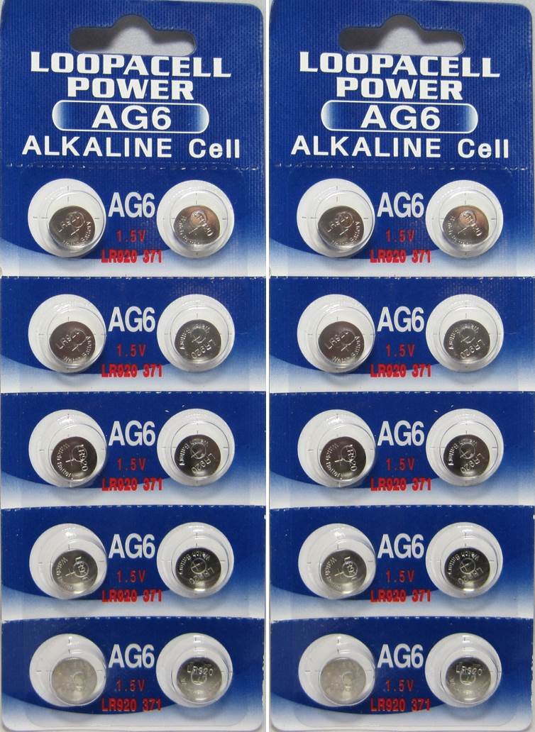 LOOPACELLLOOPACELL AG6 LR920 371 370 D371 D370 LR920 LR921 LR69 Alkaline Button Cell Battery X 20