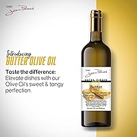 Vista 2 de Chef Jean Pierre's Butter Aceite de oliva – Infundido de forma natural, botella de vidrio de 25 onzas – Eleva tus platos con una ráfaga