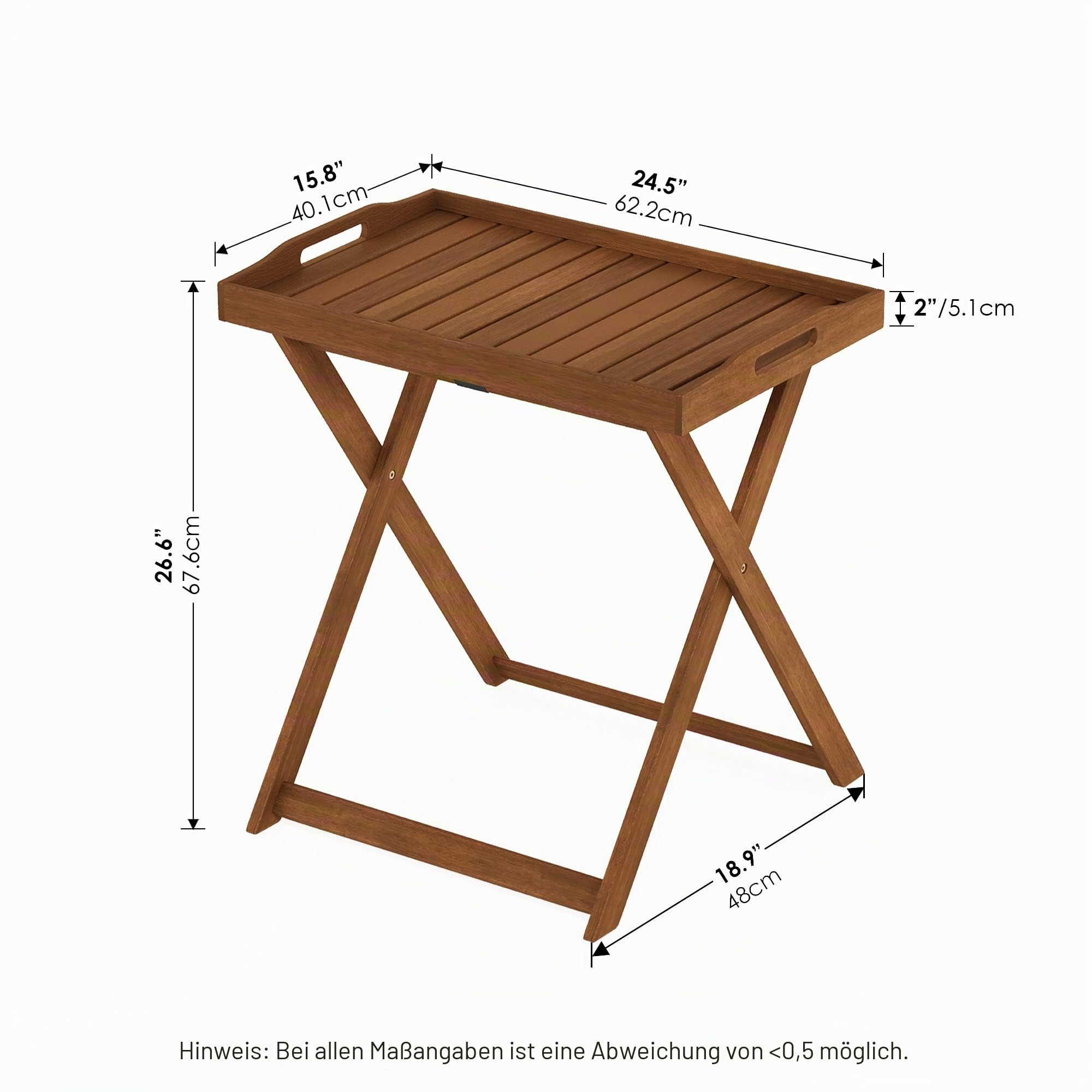 Furinno Tioman FG19557 Gartentisch aus Hartholz, naturfarben