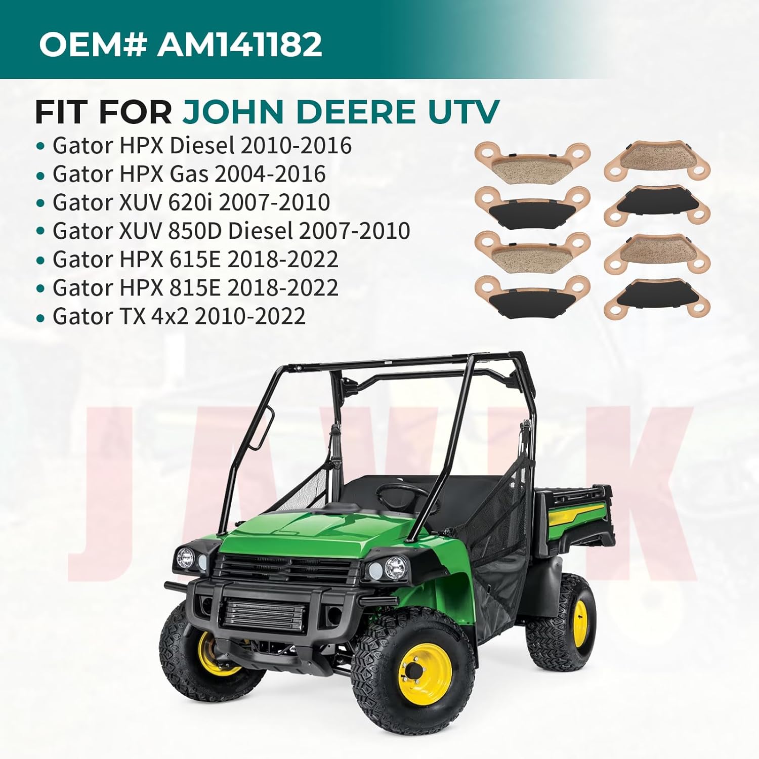 Front & Rear Brake Pads Sintered for John Deere Gator XUV 620i 850D TX HPX 615E 815E Gas Diesel OEM# AM141182