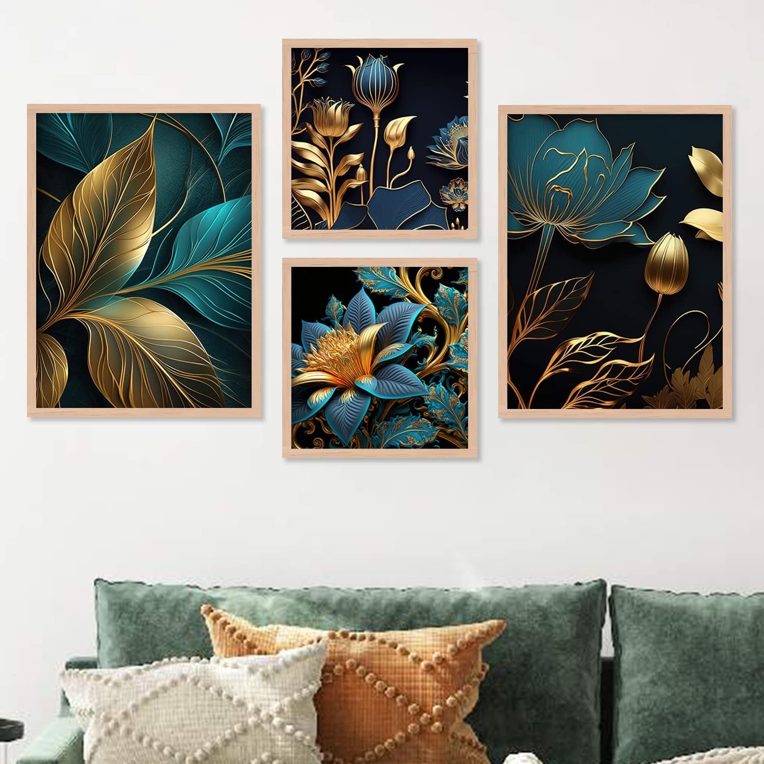 kotart Wood Aesthetic Modern Wall Decor Paintings With Frame For Home