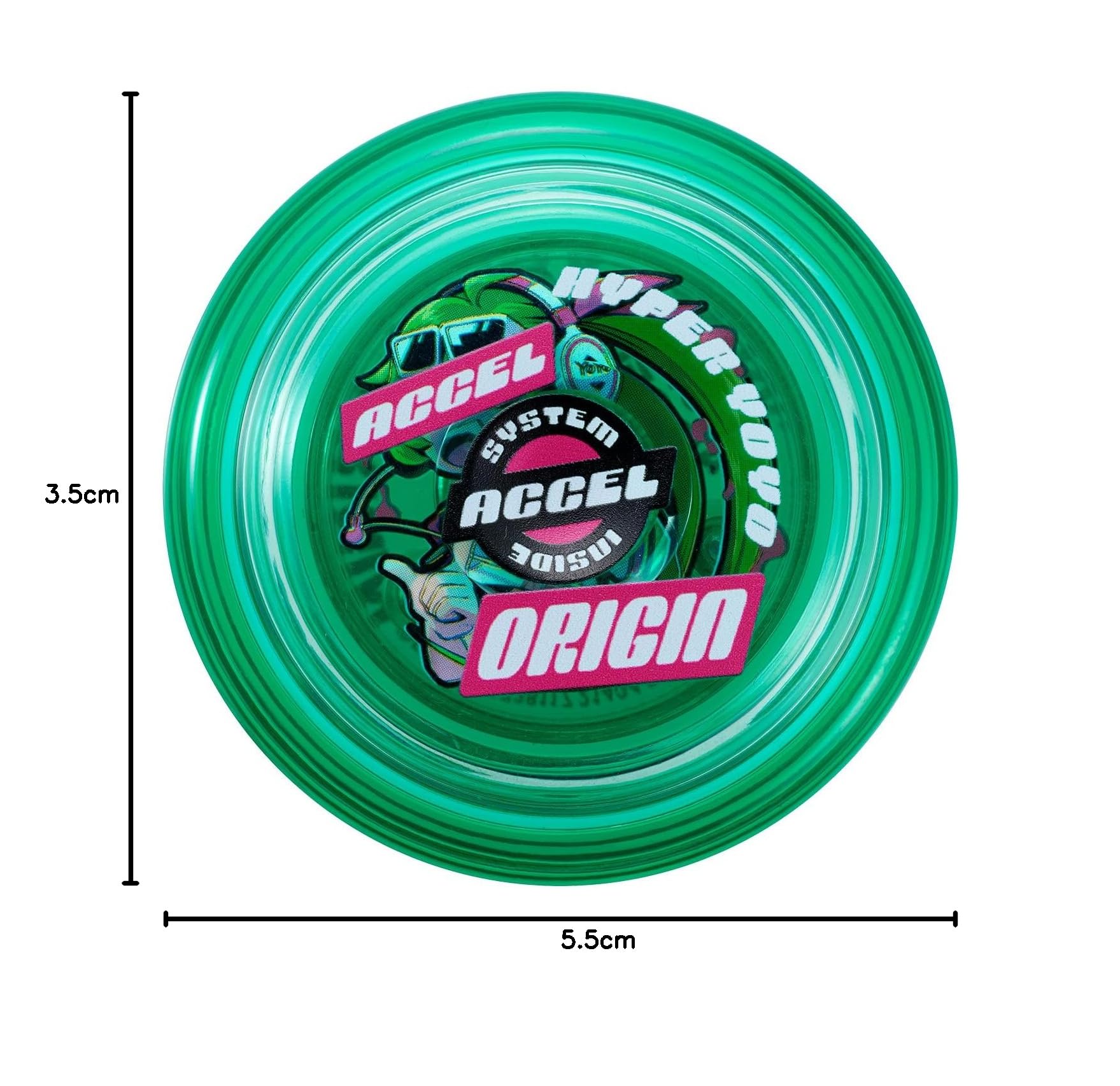 Bandai 60006 Accel Hyper Yoyó Verde, gra zręcznościowa, optymalna gra Yoyo dla 8-latków, z systemem Accel, przetestuj wszystkie kody w prosty i szybki sposób