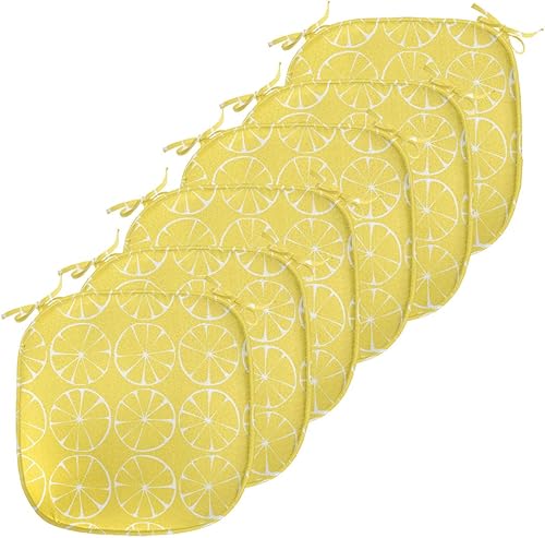 Miniatura 34 de Lunarable Swirly - Cojín de asiento para silla, diseño de líneas retro rizadas, funky en espiral, vida marina náutica, antideslizante, para cocina y