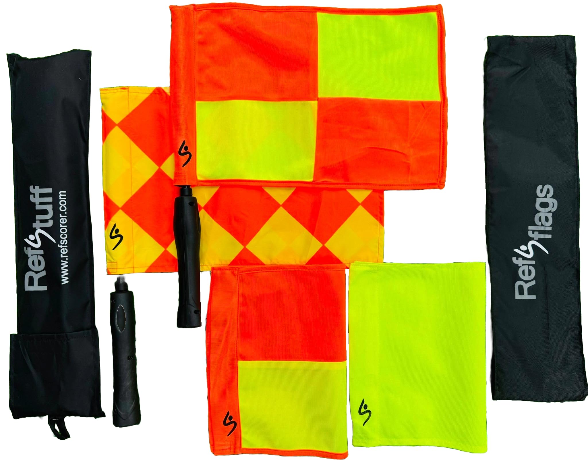 RefStuff Soccer Football Referee PRO Flags (Pair) Assistant Referee Linesman Flags NEW and IMPROVED and RE-INFORCED STRENGTHENED
