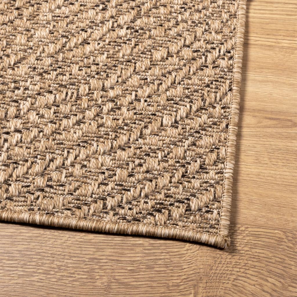 Xhnifben Outdoor Teppich ZIZUR 200x290 cm Jute-Optik aus robustem PP UV-beständig wetterfest leicht zu reinigen für Wohnzimmer Terrasse Balkon Esszimmer & Flur