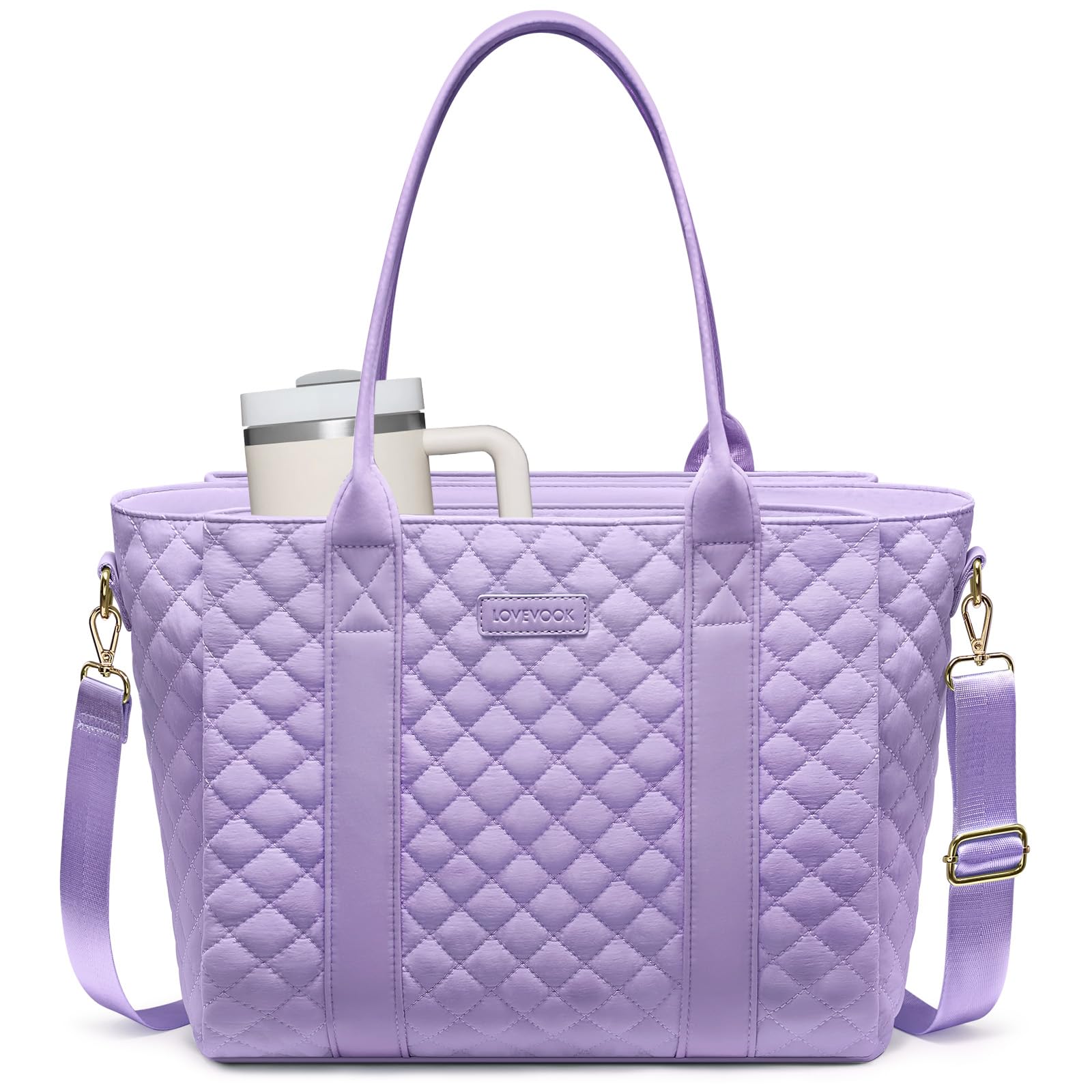LOVEVOOK Teacher Tote Bag for Women, Work Tote Bag fits 15.6-Inch Laptop