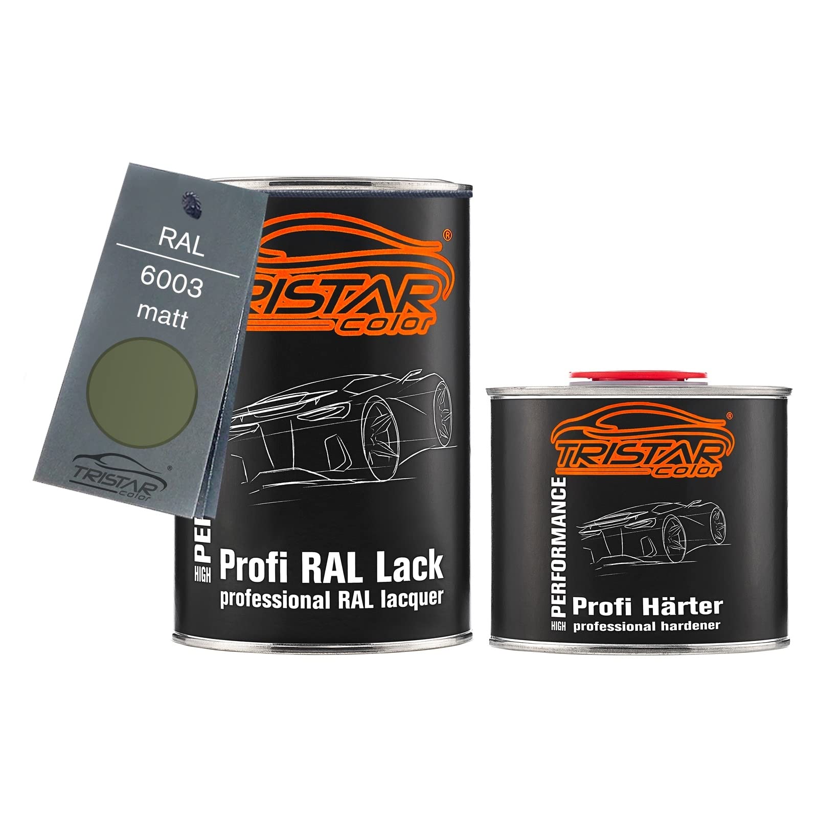 TRISTARcolor RAL 6003 Olivgrün mat 2K car paint 1.5 litres / 1500 ml can incl. hardener